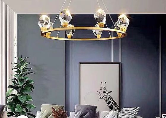 Large Crystal LED Chandelier Luxury K9 Diamond Crystal Hanging Light Living Room Pendant Lamp