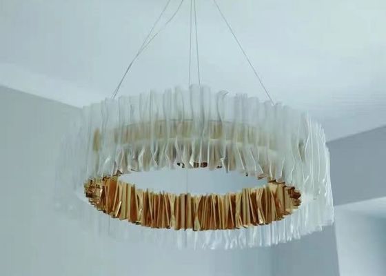 LED Acrylic Circle Gold Pendant Lamp Hanging Ceiling Lamp Home Decorative Light