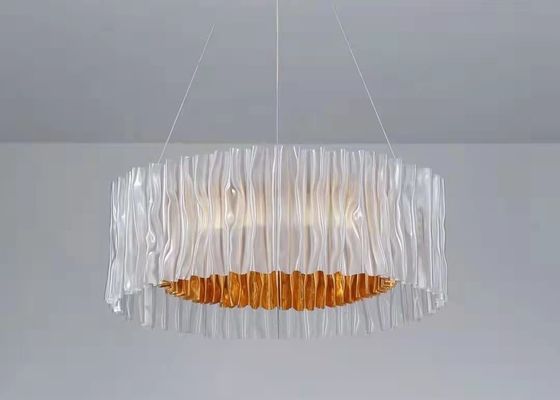 LED Acrylic Circle Gold Pendant Lamp Hanging Ceiling Lamp Home Decorative Light