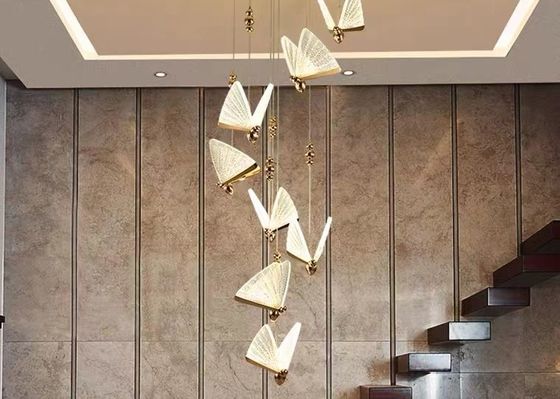 LED Lamp Hotel Lobby Villa Staircase Custom Luxury Butterfly Bar Chandelier