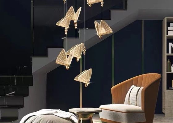 LED Lamp Hotel Lobby Villa Staircase Custom Luxury Butterfly Bar Chandelier