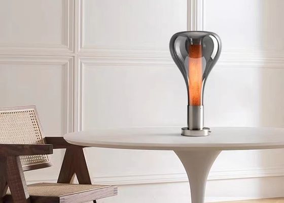 Classic Home Decor Bedroom Portable Table Lamp Amber Decor Glass Shade bedroom table lamps