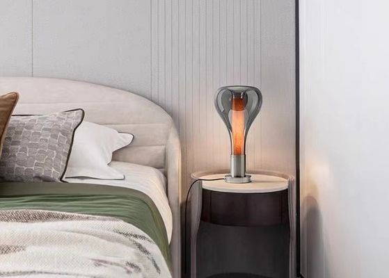 Classic Home Decor Bedroom Portable Table Lamp Amber Decor Glass Shade bedroom table lamps