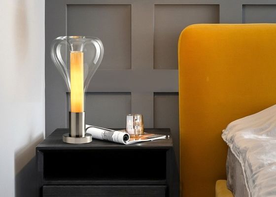 Classic Home Decor Bedroom Portable Table Lamp Amber Decor Glass Shade bedroom table lamps