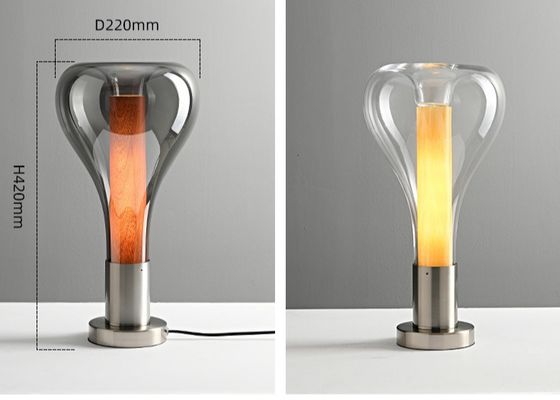 Classic Home Decor Bedroom Portable Table Lamp Amber Decor Glass Shade bedroom table lamps