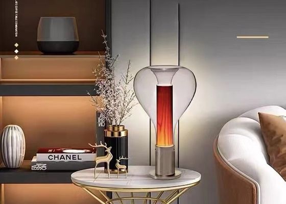Classic Home Decor Bedroom Portable Table Lamp Amber Decor Glass Shade bedroom table lamps