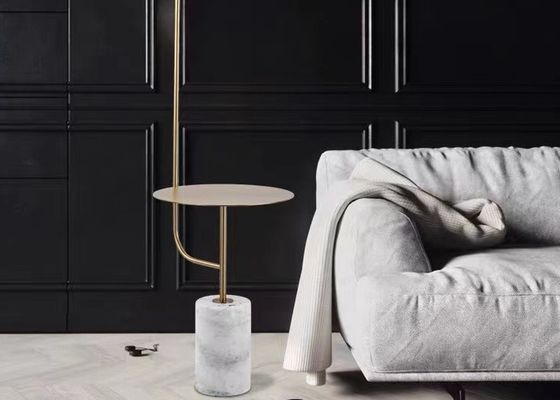Home Decor Gold Metal With Marble Base Reading Desk  Floor Lamp For Bedroom