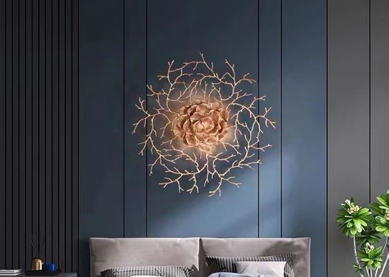 Copper High Quality Living Room Flower Plant Decorative Wall Lights