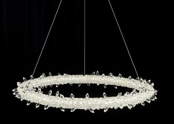 Modern Style Hanging Lighting Luxury Circle Rings Pendant Light Ceiling LED Crystal Chandelier