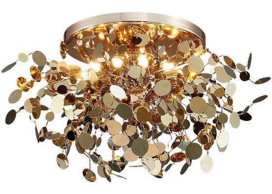 Modern Hotel Project Customized Decorative High Ceiling Luxury Stainless Steel Ceiling Lamp