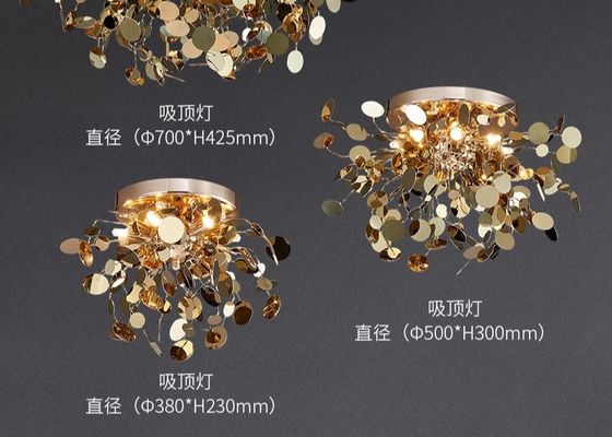 Modern Hotel Project Customized Decorative High Ceiling Luxury Stainless Steel Ceiling Lamp