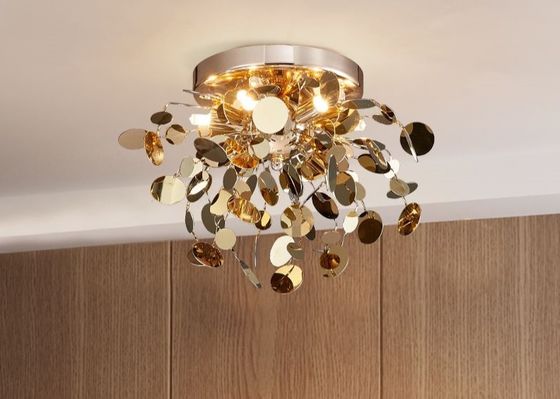 Modern Hotel Project Customized Decorative High Ceiling Luxury Stainless Steel Ceiling Lamp