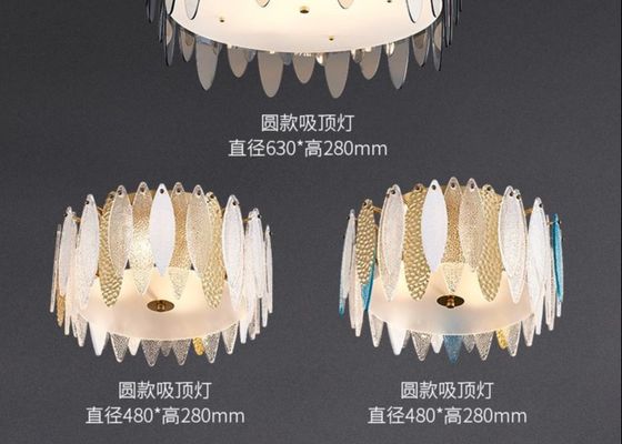 Factory Price Modern Colorful Big Glass Led Ceiling Lamp For Home