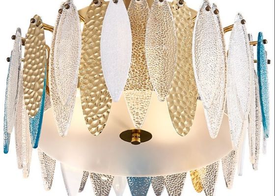 Factory Price Modern Colorful Big Glass Led Ceiling Lamp For Home