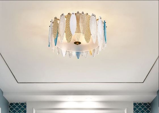 Factory Price Modern Colorful Big Glass Led Ceiling Lamp For Home