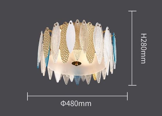 Factory Price Modern Colorful Big Glass Led Ceiling Lamp For Home