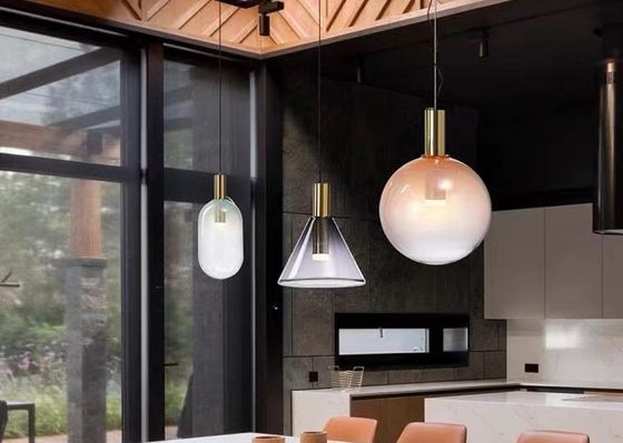 Dining Room Creative Hanging Lamp LED Chandelier Light Restaurant Bar Design Glass Fixture