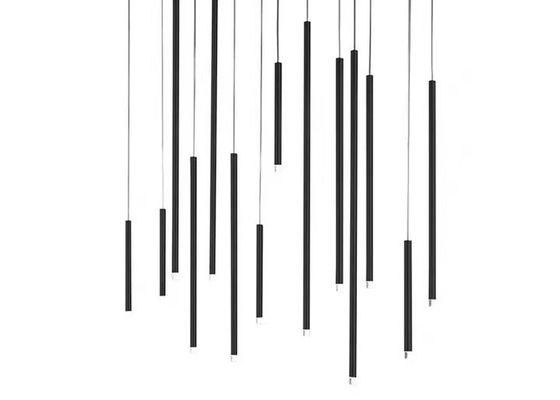 Black Tube Led Pendant Lamp For Living Room Contemporary Led Pendant Lights