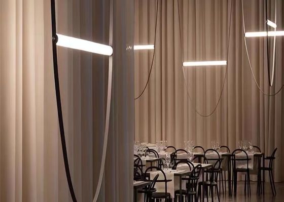 Nordic Home Restaurant Leather Lighting Modern Clearly Glass Shade large Chandelier For Bar