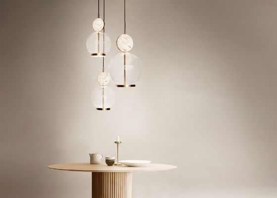 New Marble Led Pendant Chandelier Light Glass Ceiling Kitchen Lights