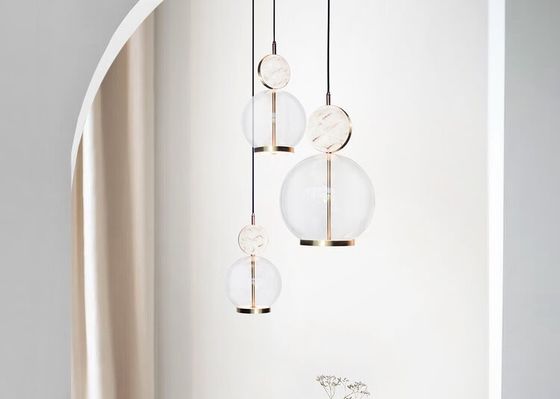 New Marble Led Pendant Chandelier Light Glass Ceiling Kitchen Lights