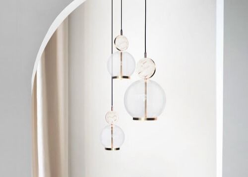 New Marble Led Pendant Chandelier Light Glass Ceiling Kitchen Lights