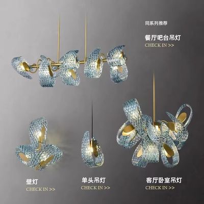 Luxury Hanging Fixture Firework Pendant Lights Led Lighting Modern Flower Glass Wall lamp