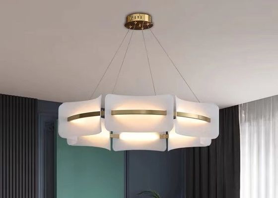 BIG ROUND PENDANT LIGHTS LED LIGHTING HANGING UP IN LIVING ROOM