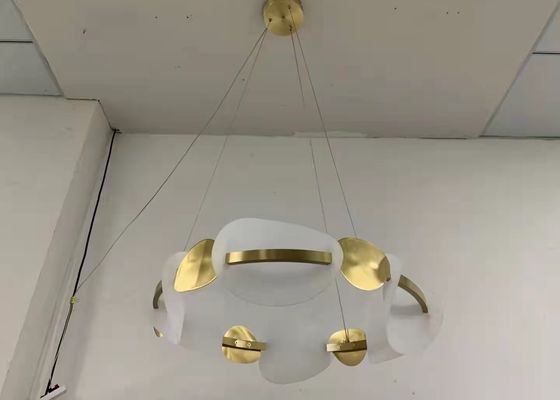 BIG ROUND PENDANT LIGHTS LED LIGHTING HANGING UP IN LIVING ROOM