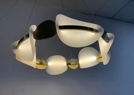 BIG ROUND PENDANT LIGHTS LED LIGHTING HANGING UP IN LIVING ROOM