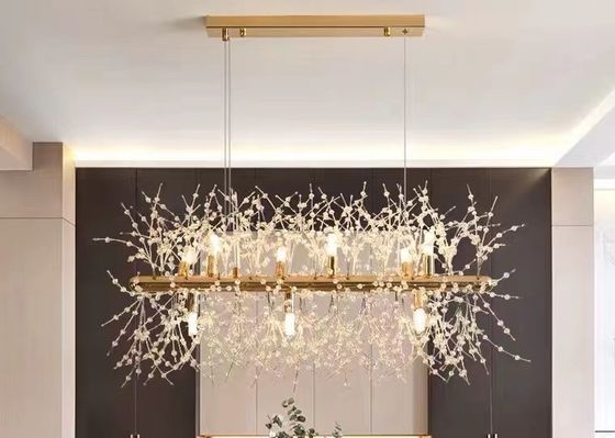 luxury round hanging fixture firework pendant lights led lighting modern glass crystal sputnik chandeliers