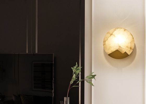 High quality european style modern indoor wall lamp for living room marble copper lamp