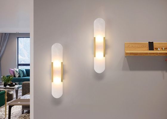 High quality european style modern indoor wall lamp for living room marble copper lamp