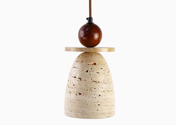 Yellow travertine wooden pendant lamp bedroom for home decorator interior stone pendant lamp
