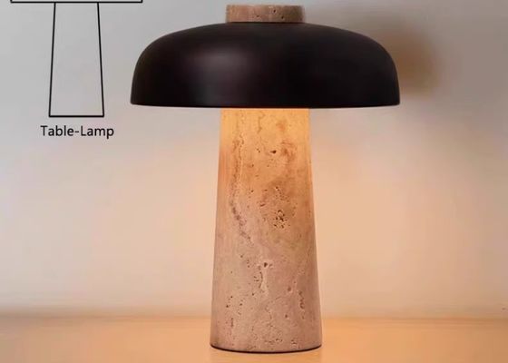 Yellow travertine wooden table  lamp bedroom for home decorator interior stone table lamp