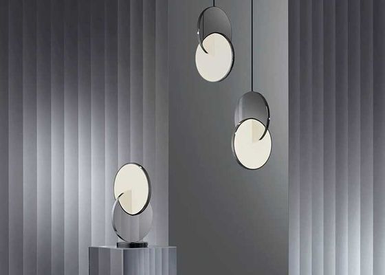 Modern led metal drop pendant lighting fixtures indoor mirror ceiling chandelier living room decor pendant lamp